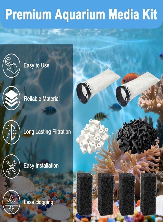 beaufan 14 PCS Filter Media Maintenance Set Replacement for Waterbox AIO 20 CUBE and AIO 25 PENINSULA Aquarium Filters, Includes 2.75 Inch Filter Socks, Carbon Pellets, Ceramic Rings, AIO Filter Sponges - Image 4
